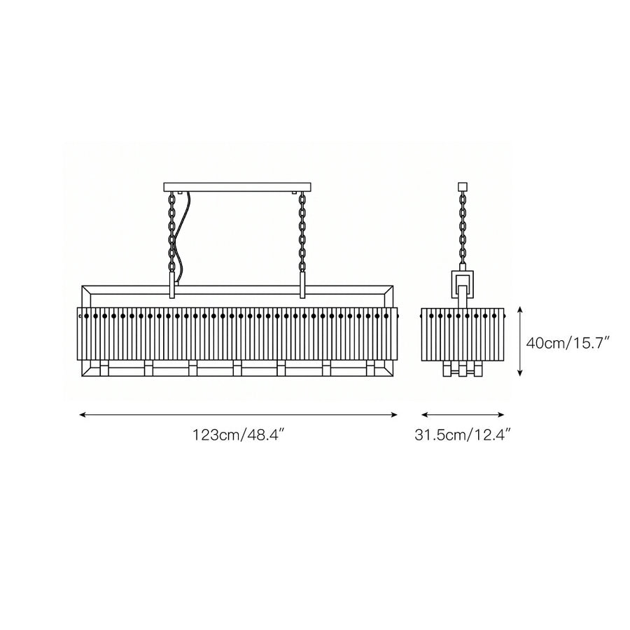 Crek Chandelier — Dimension drawings 1