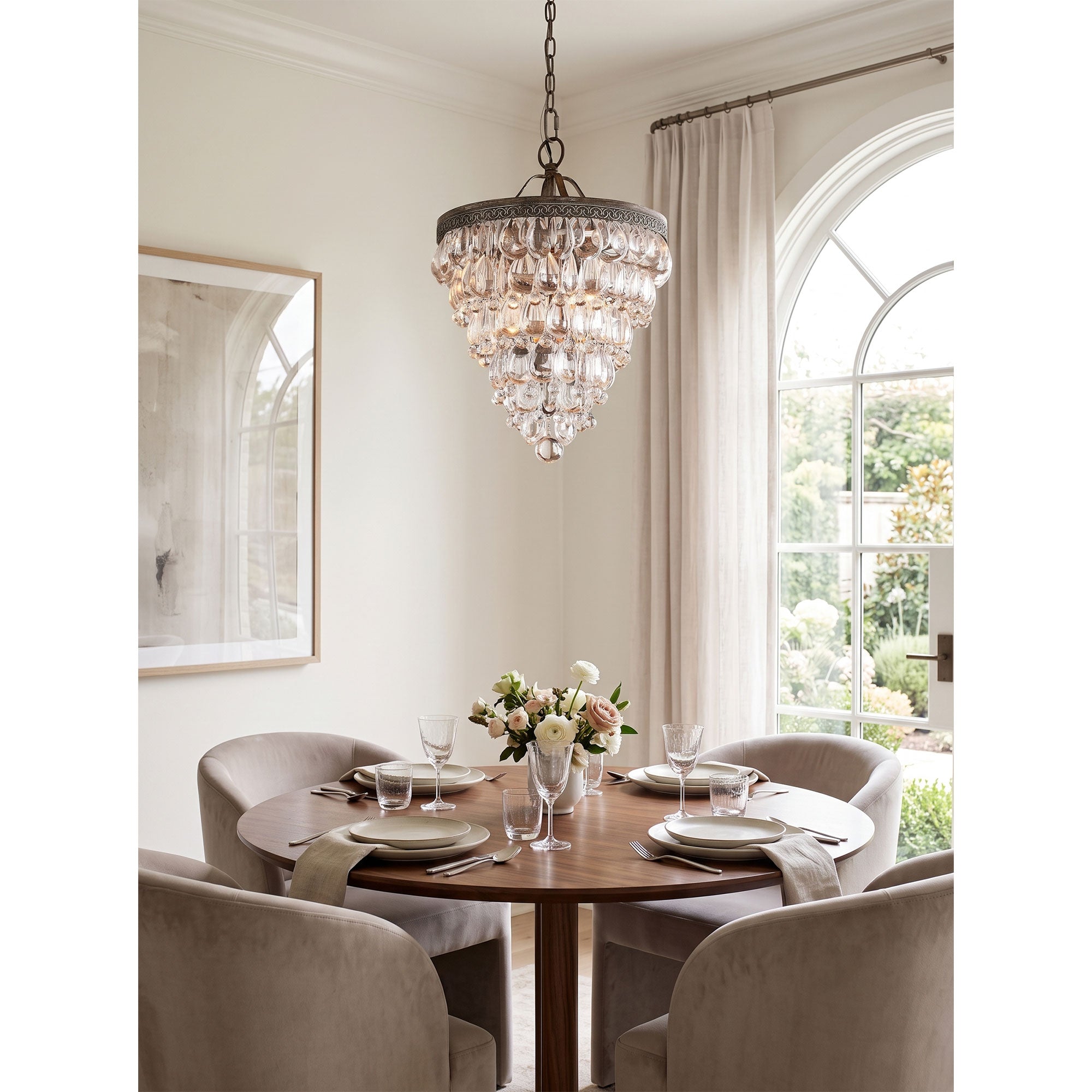 Crystal Inverted Pyramid Chandelier