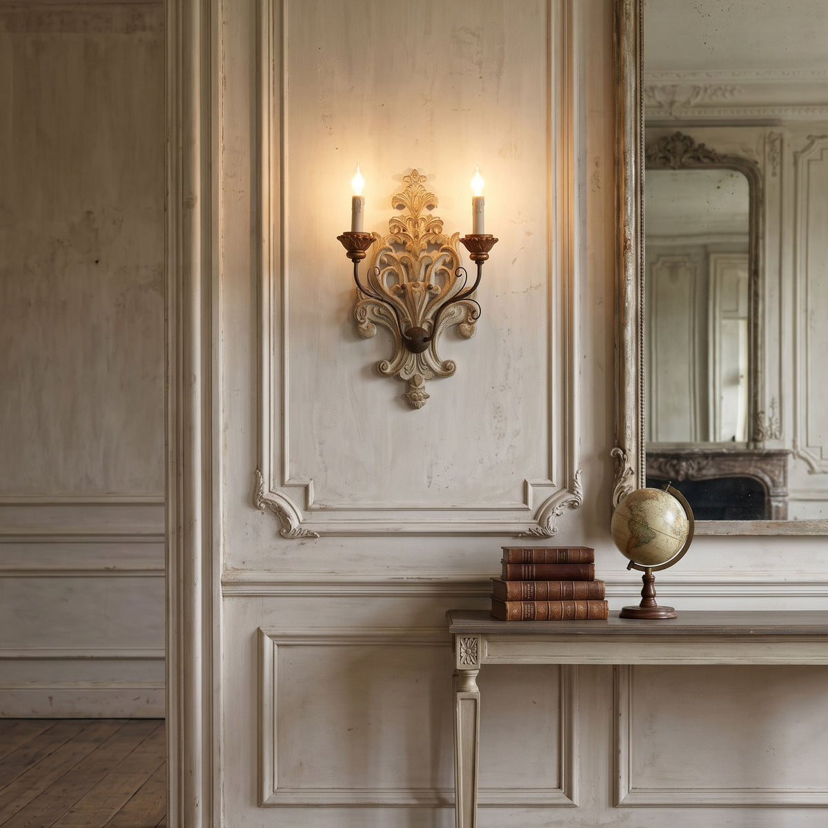 Florentine Wood Wall Lamp