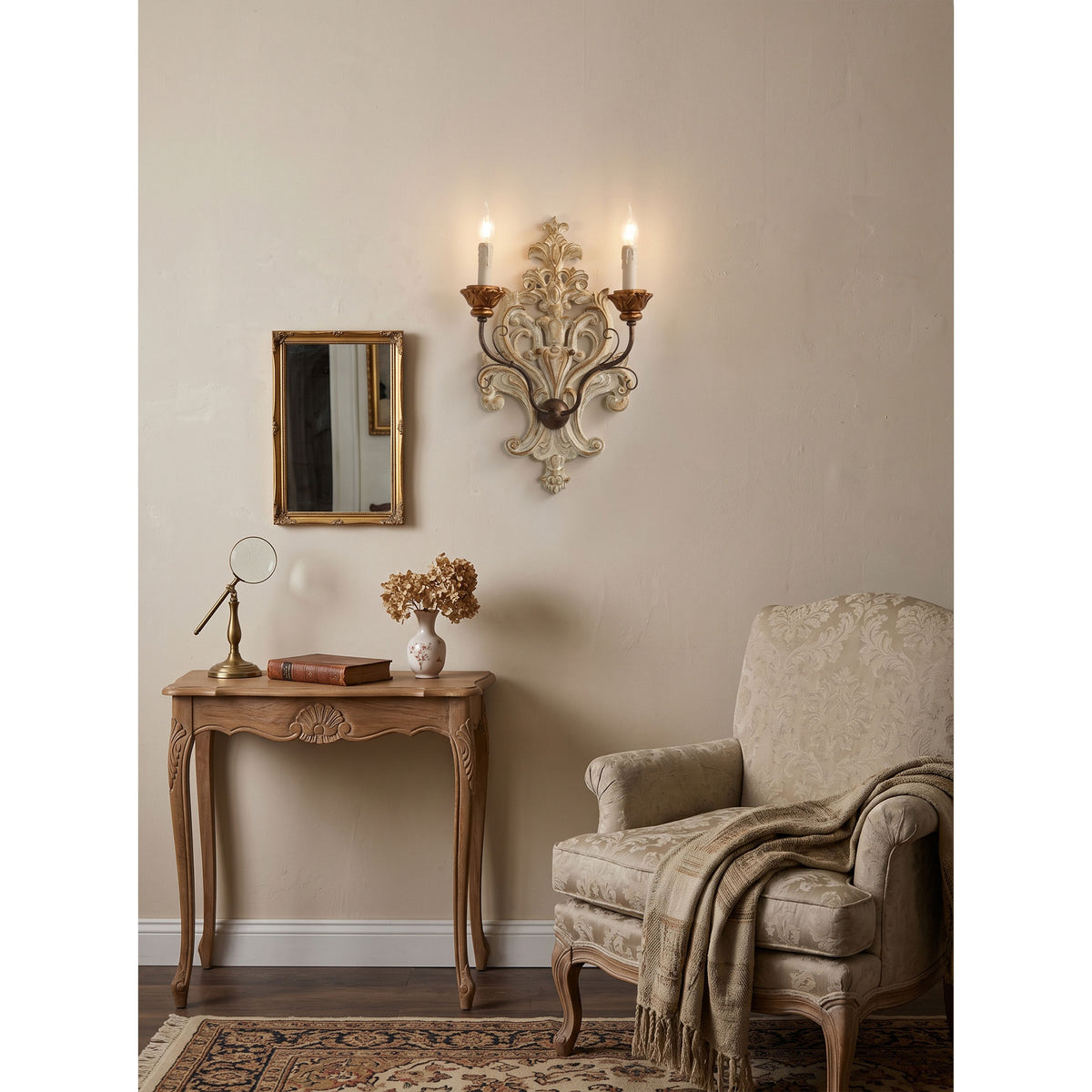 Florentine Wood Wall Lamp