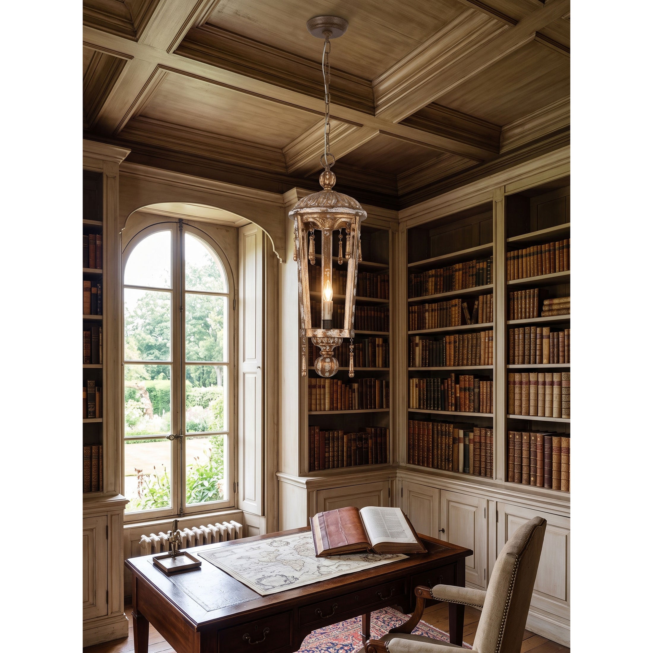 French Woodcarving Lantern Pendant Lamp