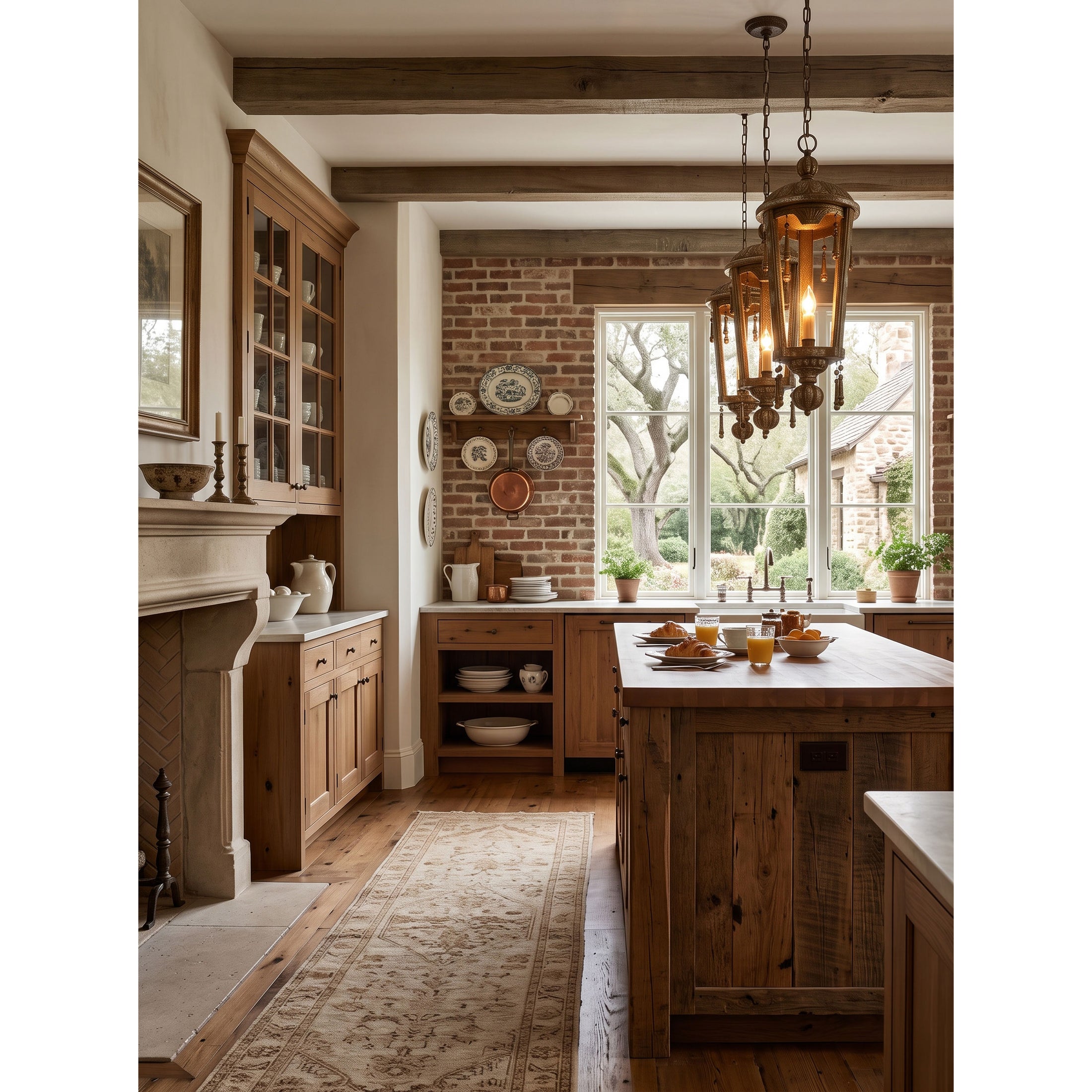 French Woodcarving Lantern Pendant Lamp
