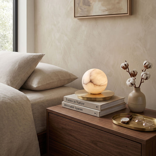 Mini Alabaster Moon Table Lamp