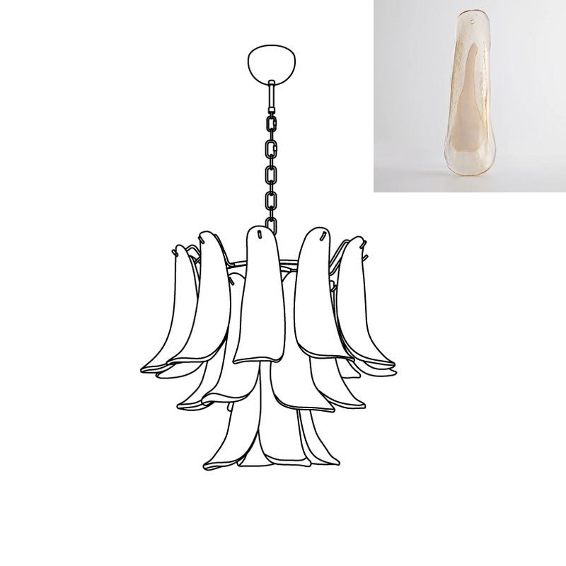 Tiered Petal Glass Chandelier