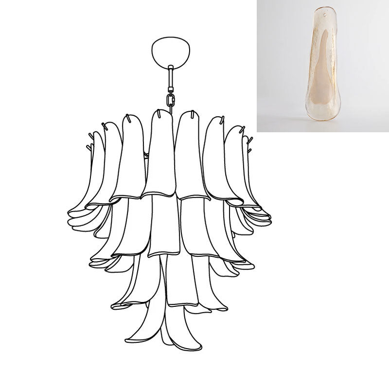 Tiered Petal Glass Chandelier