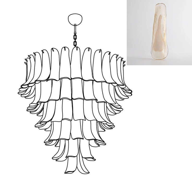 Tiered Petal Glass Chandelier