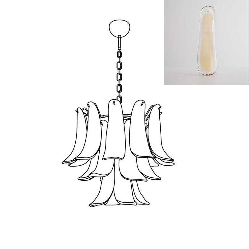 Tiered Petal Glass Chandelier