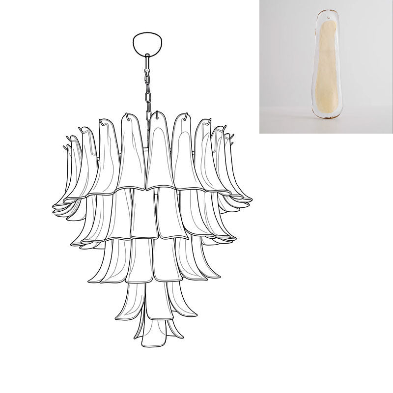 Tiered Petal Glass Chandelier