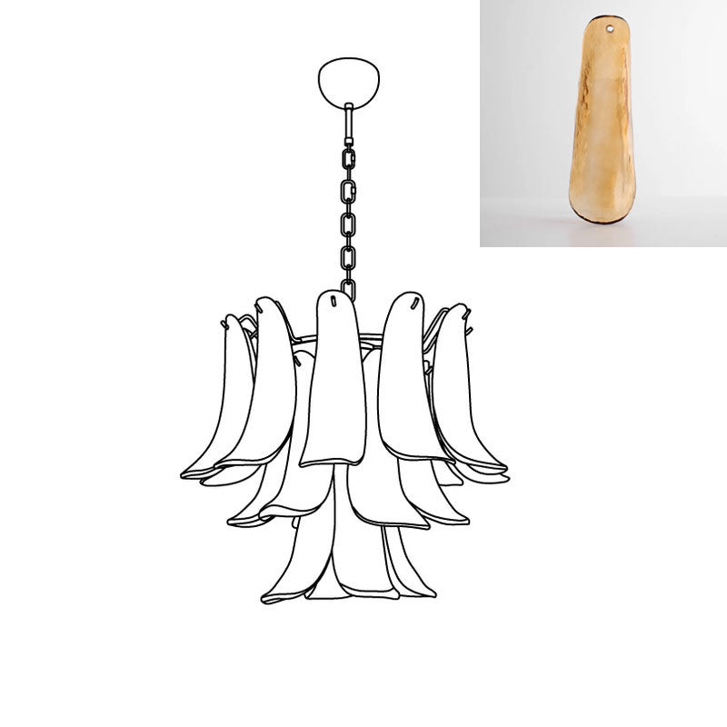 Tiered Petal Glass Chandelier