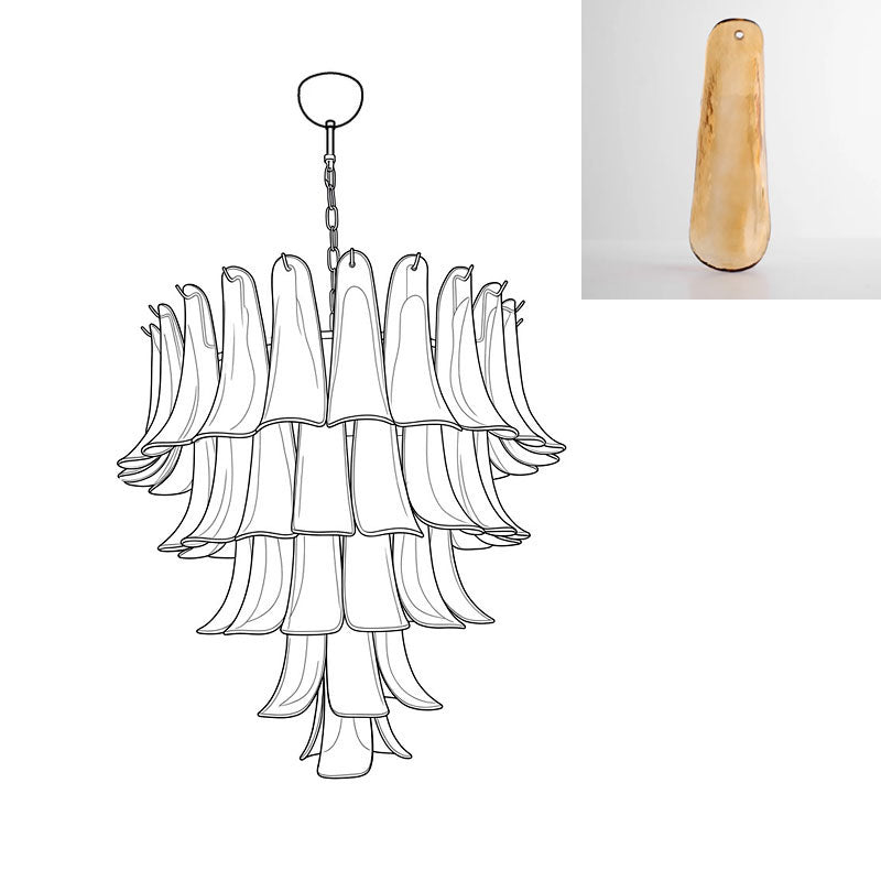 Tiered Petal Glass Chandelier