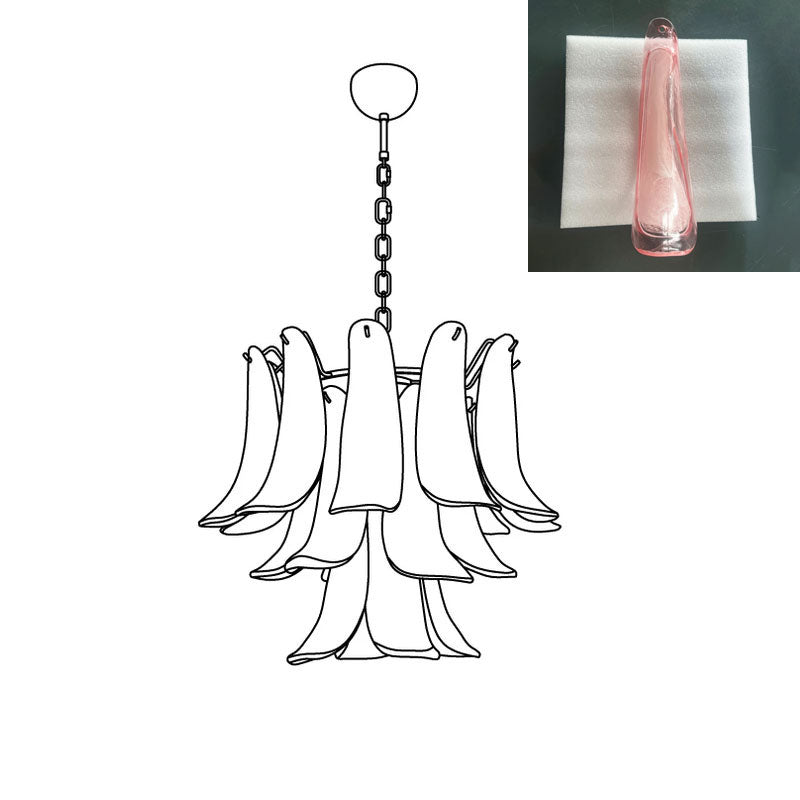 Tiered Petal Glass Chandelier