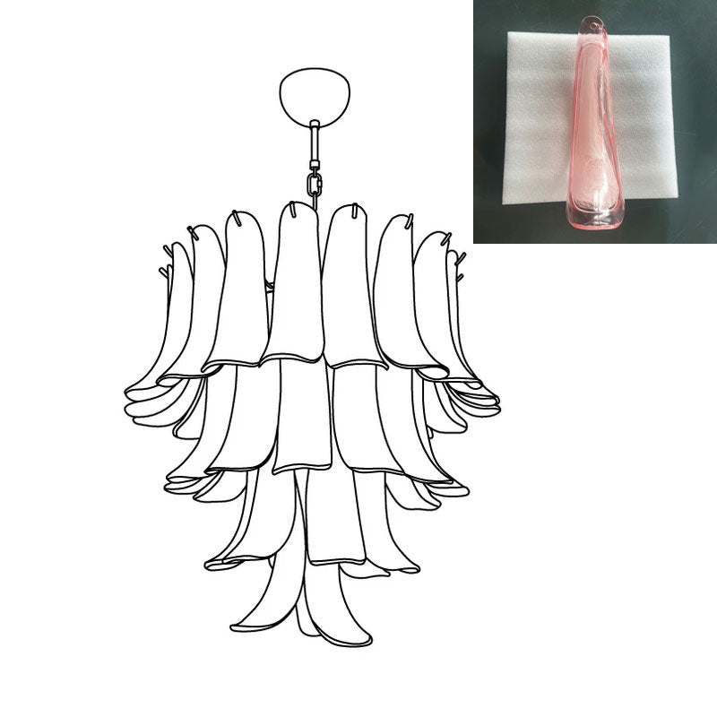 Tiered Petal Glass Chandelier