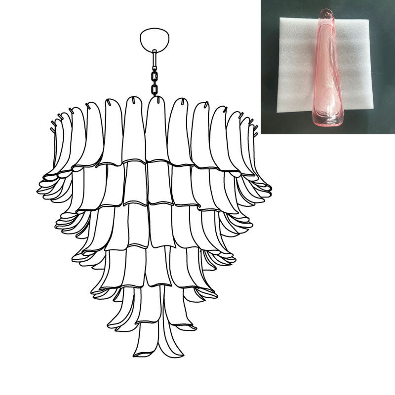Tiered Petal Glass Chandelier