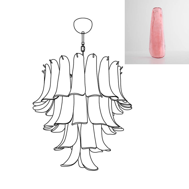 Tiered Petal Glass Chandelier