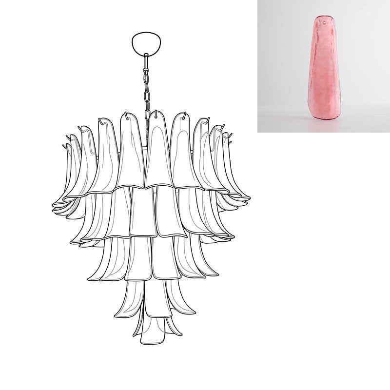 Tiered Petal Glass Chandelier