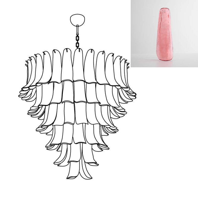 Tiered Petal Glass Chandelier