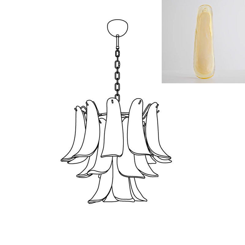 Tiered Petal Glass Chandelier