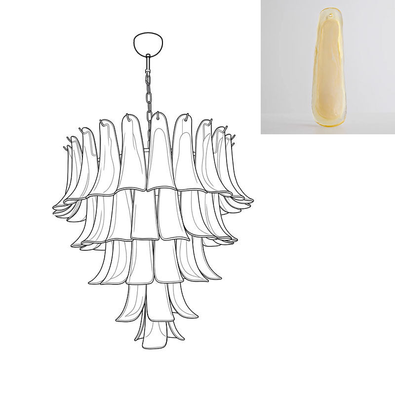 Tiered Petal Glass Chandelier
