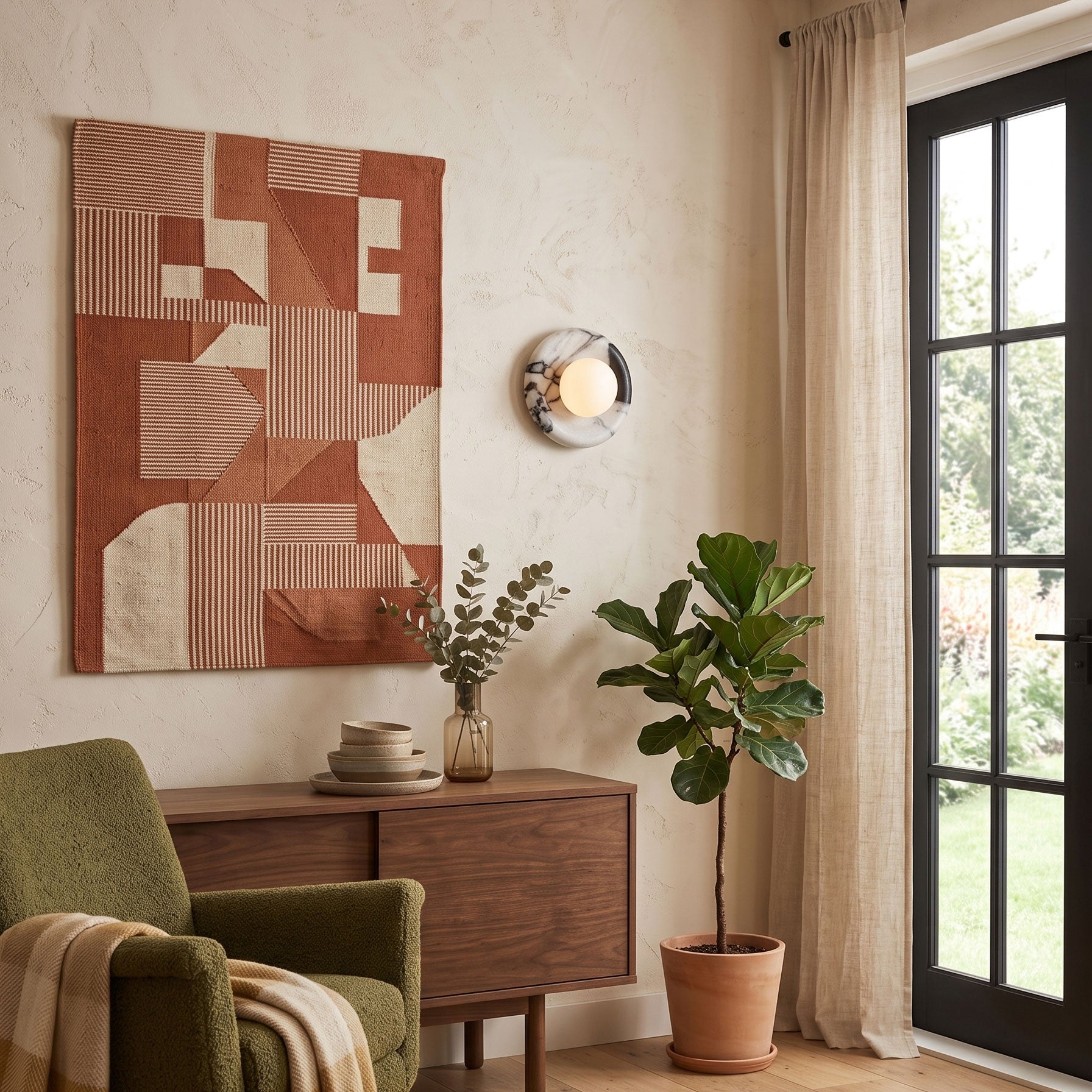 Orli White Marble Sconce