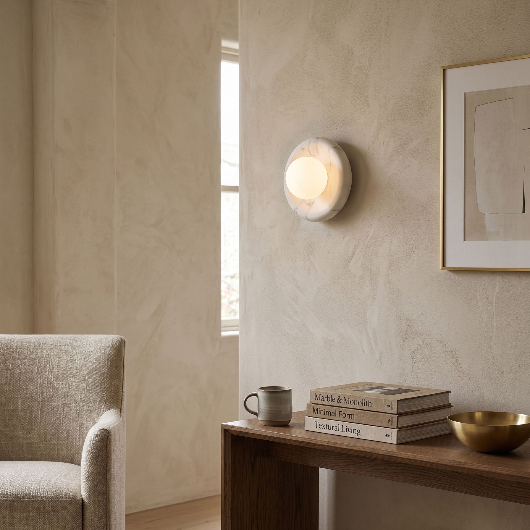 Orli White Marble Sconce