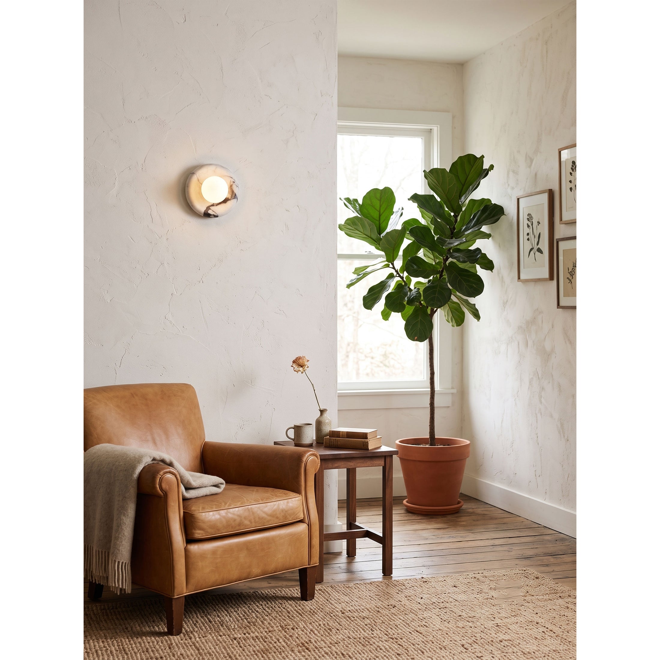 Orli White Marble Sconce