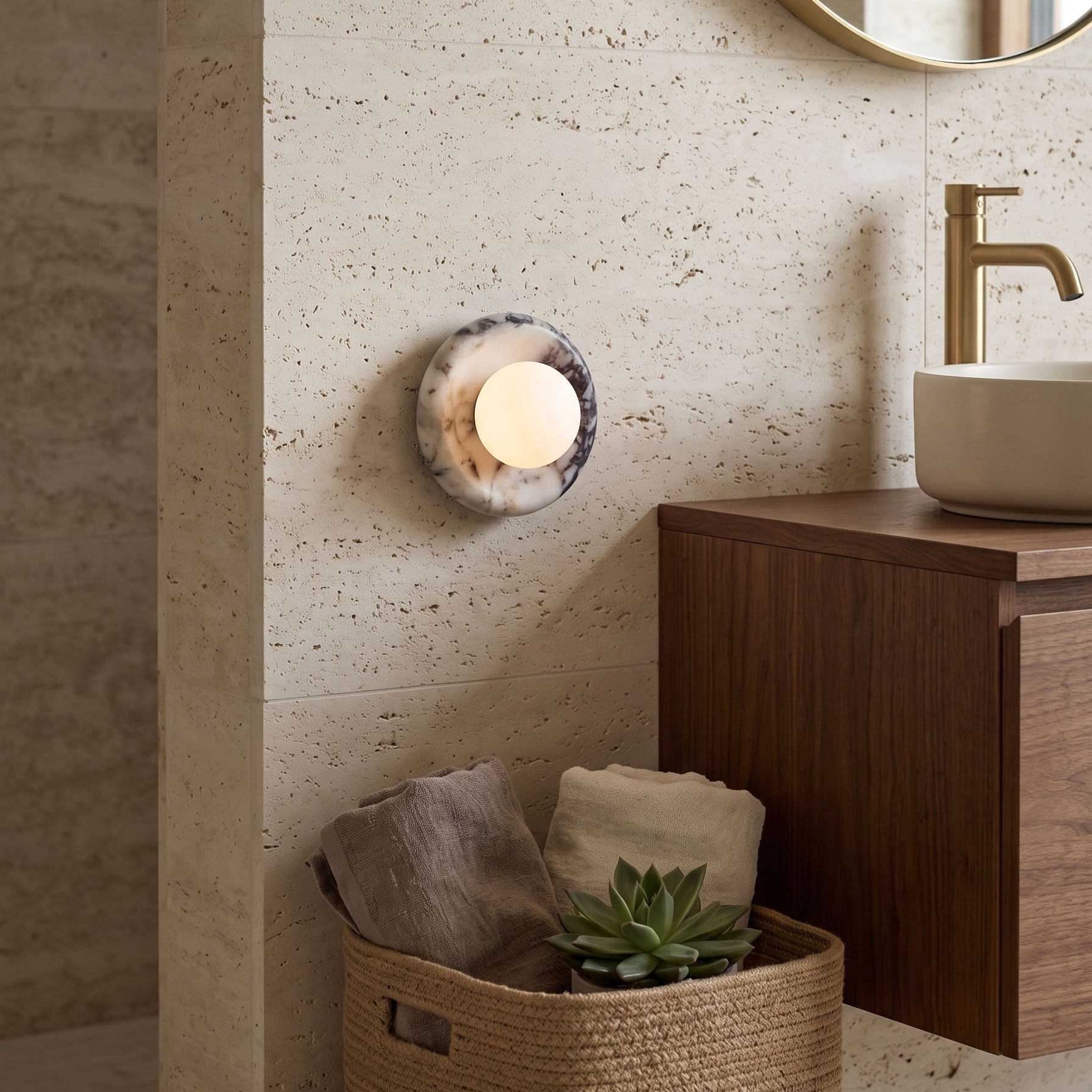 Orli White Marble Sconce