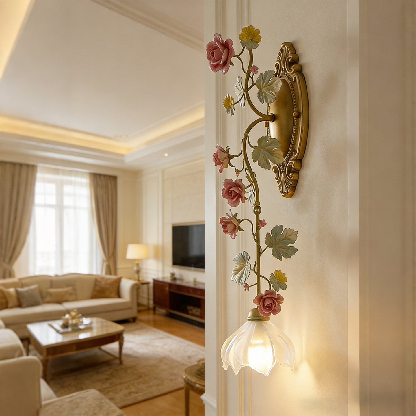 Floral Vine-Shaped Wall Sconce