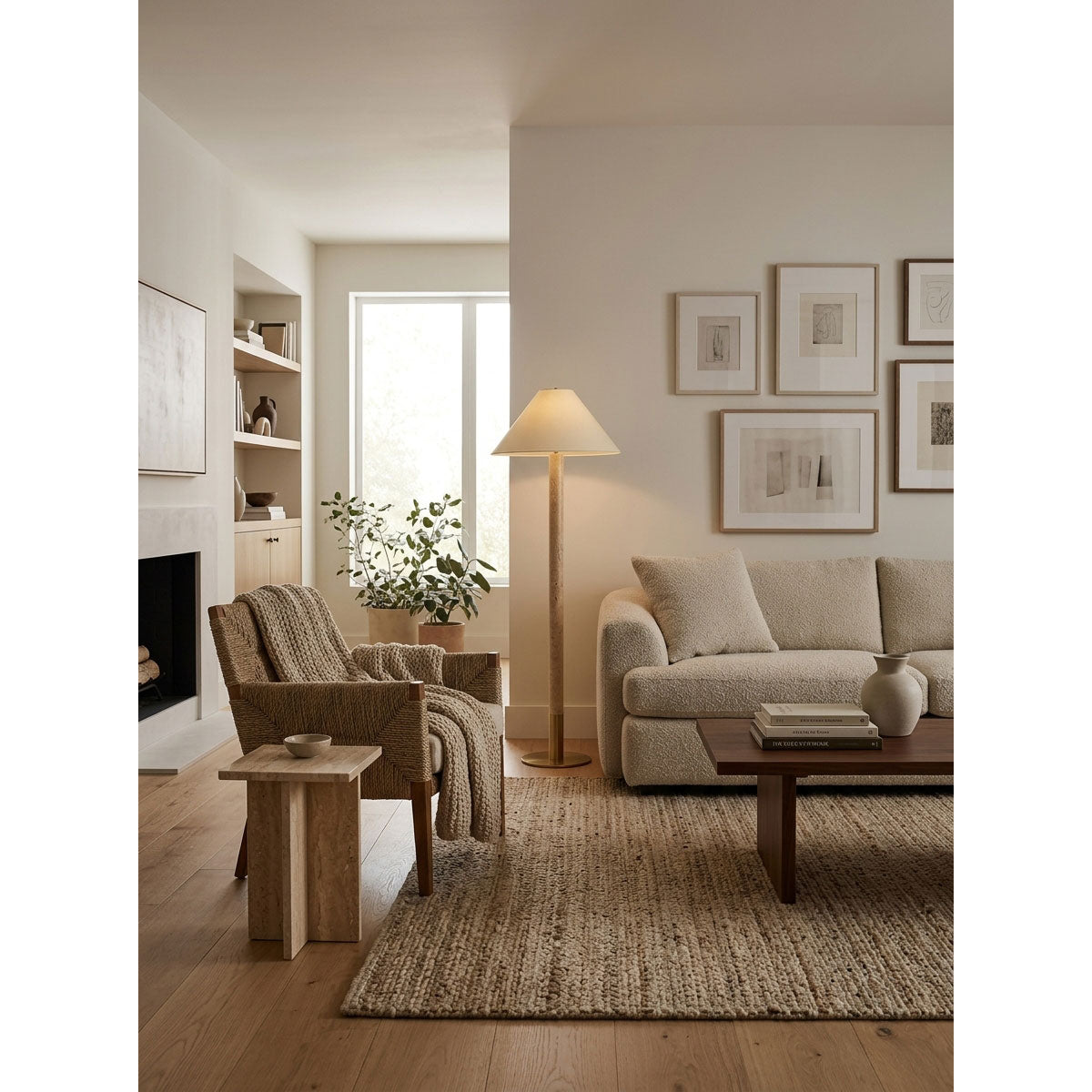 Sterling Travertine Floor Lamp