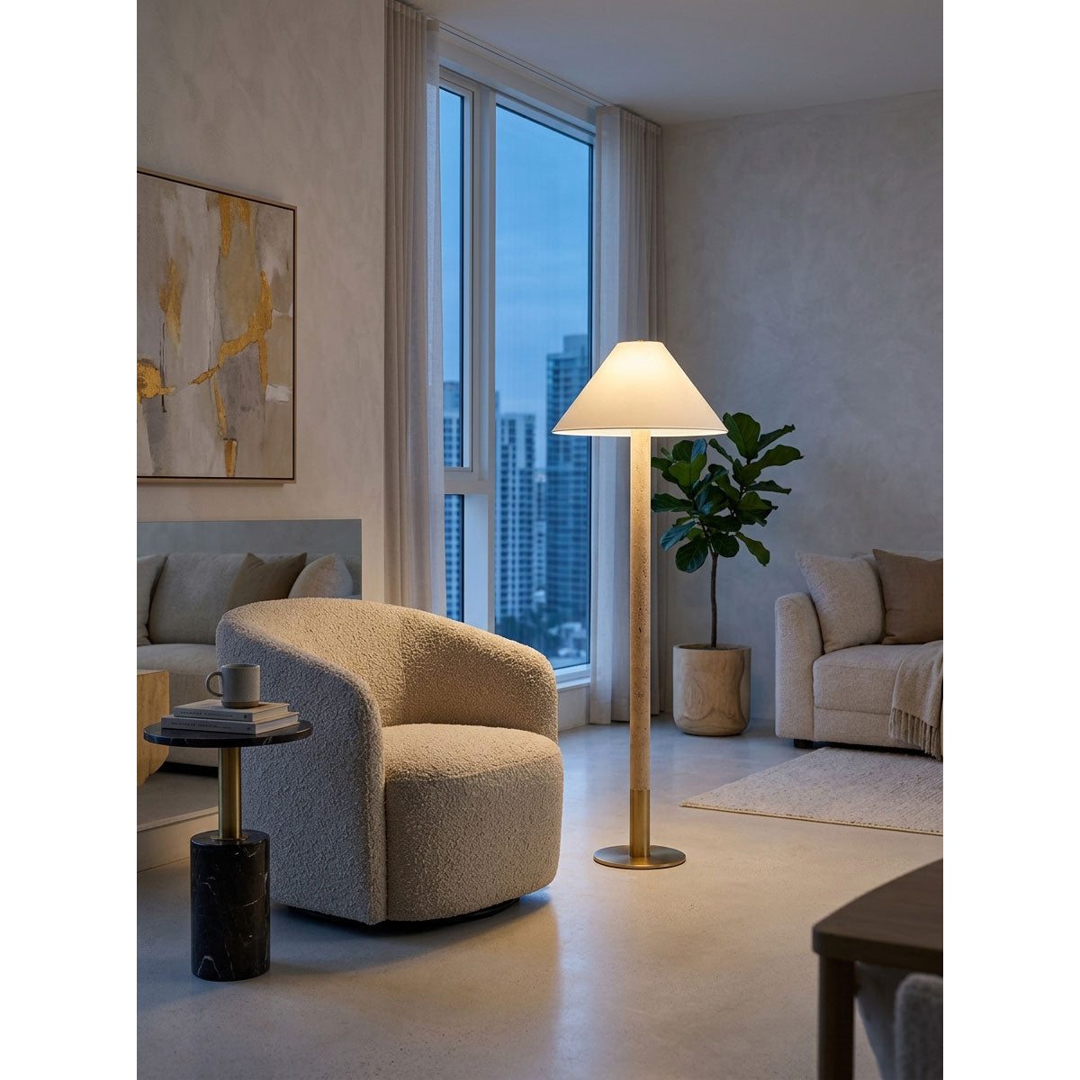 Sterling Travertine Floor Lamp