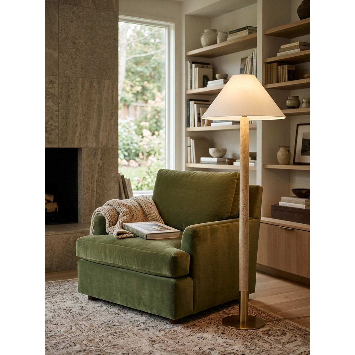 Sterling Travertine Floor Lamp