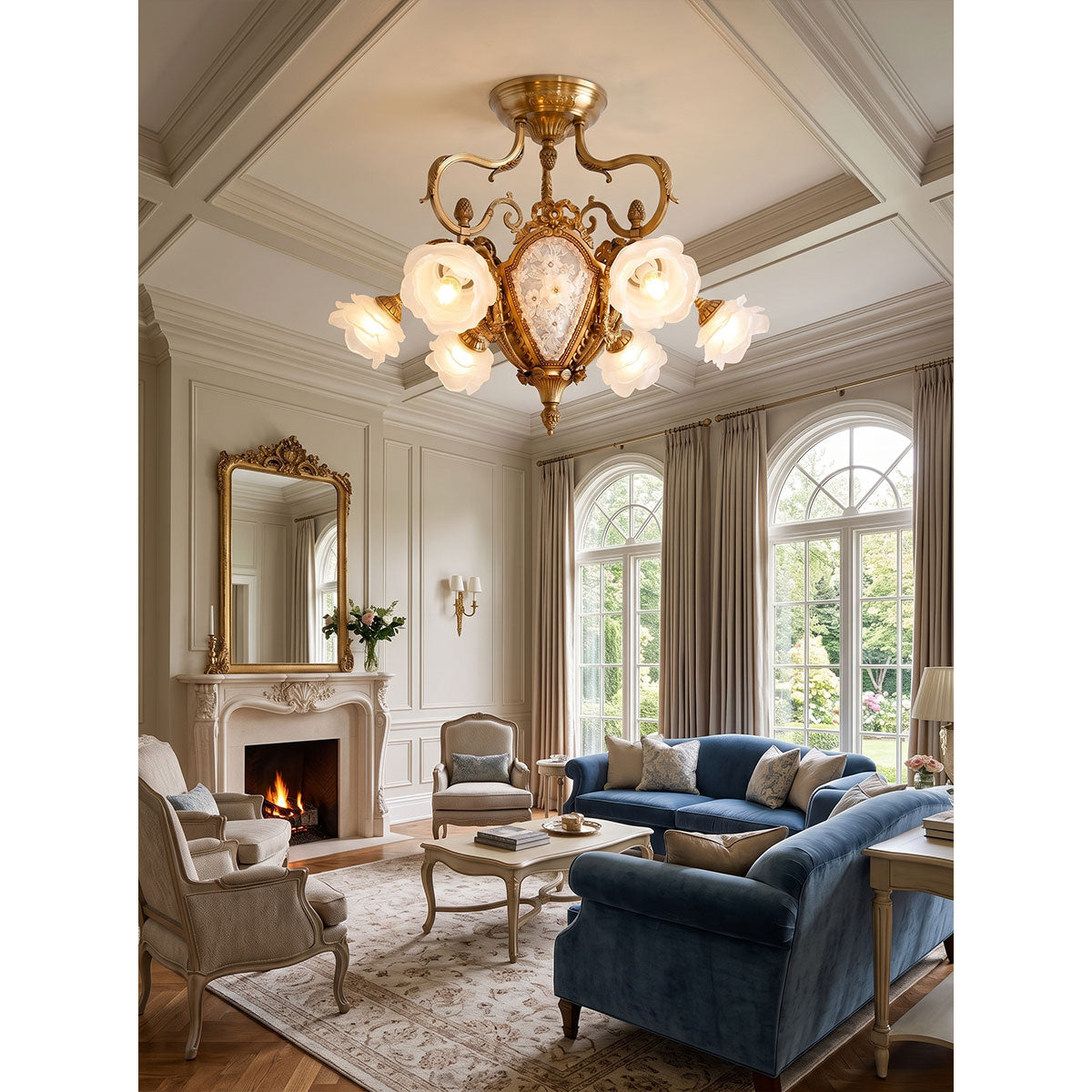 Gilded Age Medallion Semi-Flush Mount