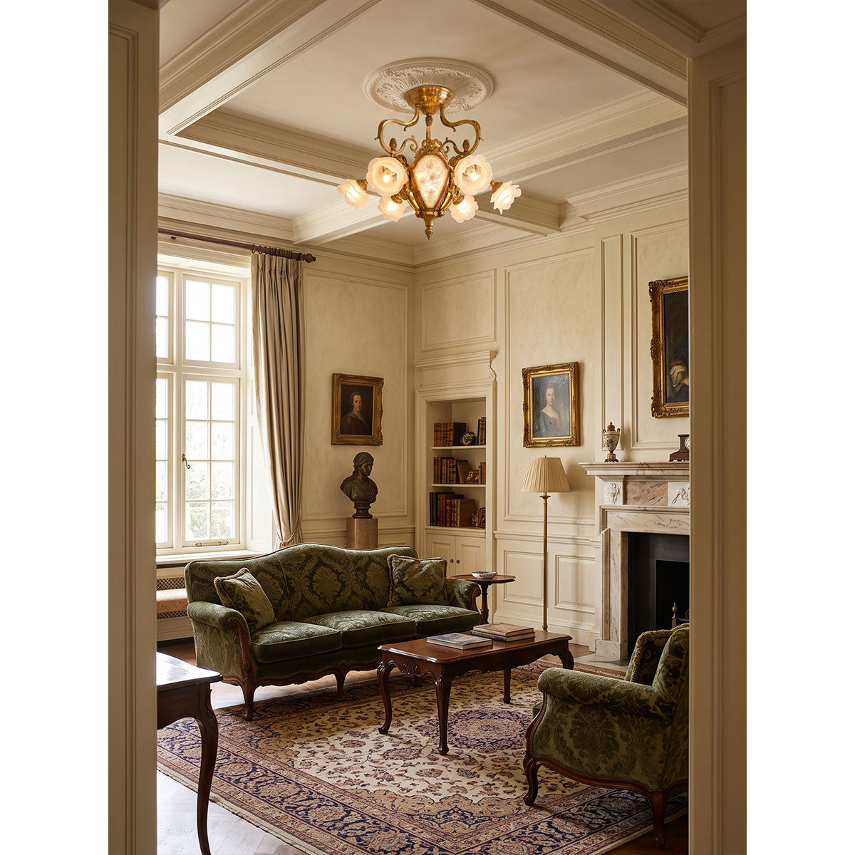 Gilded Age Medallion Semi-Flush Mount