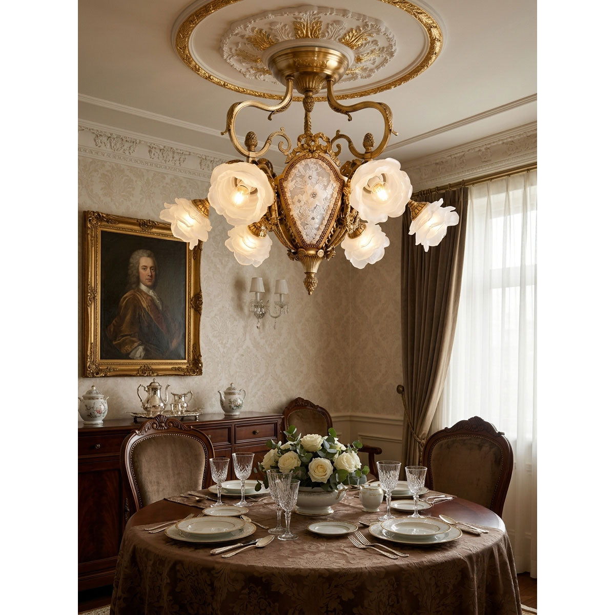 Gilded Age Medallion Semi-Flush Mount