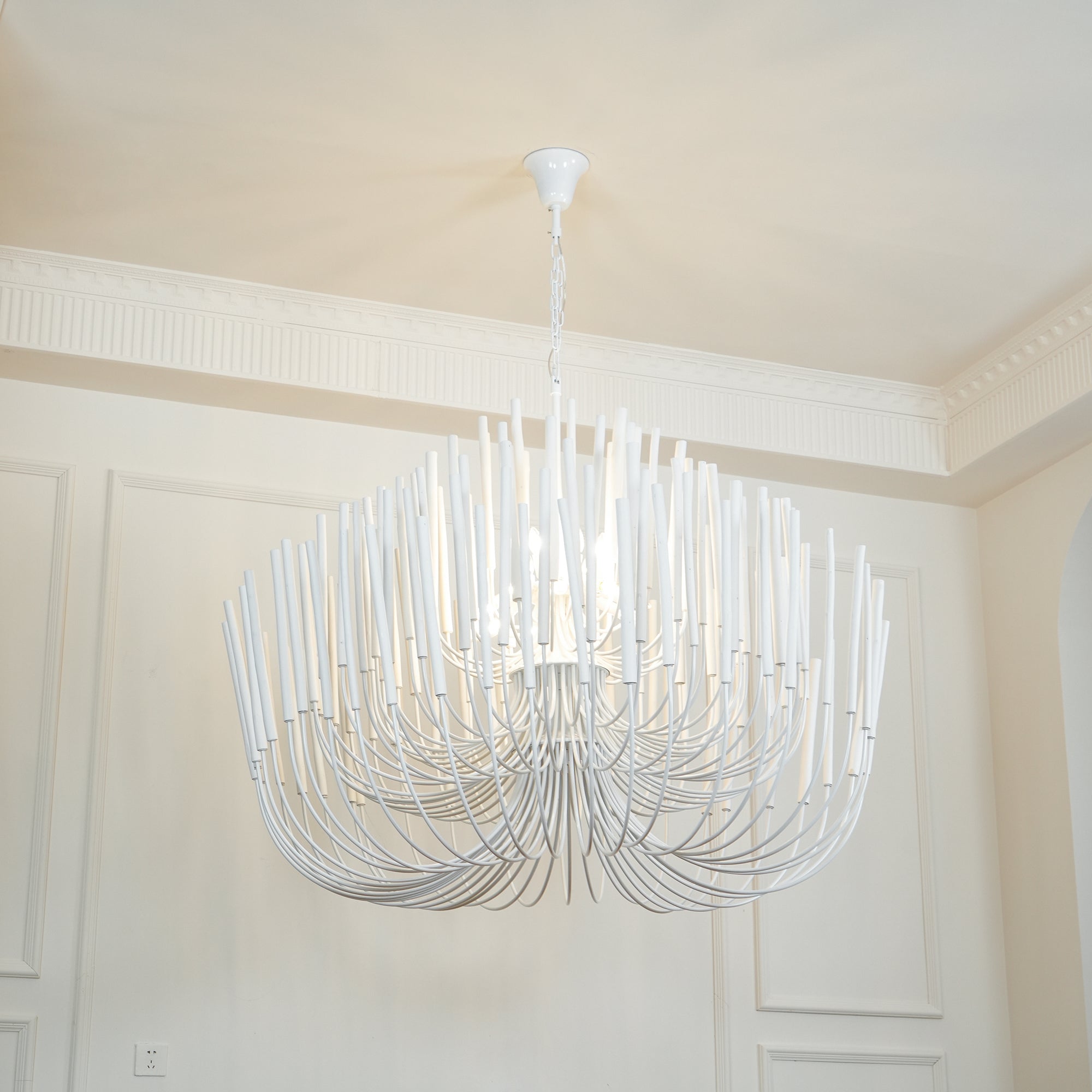 White Multi-Stick Chandelier