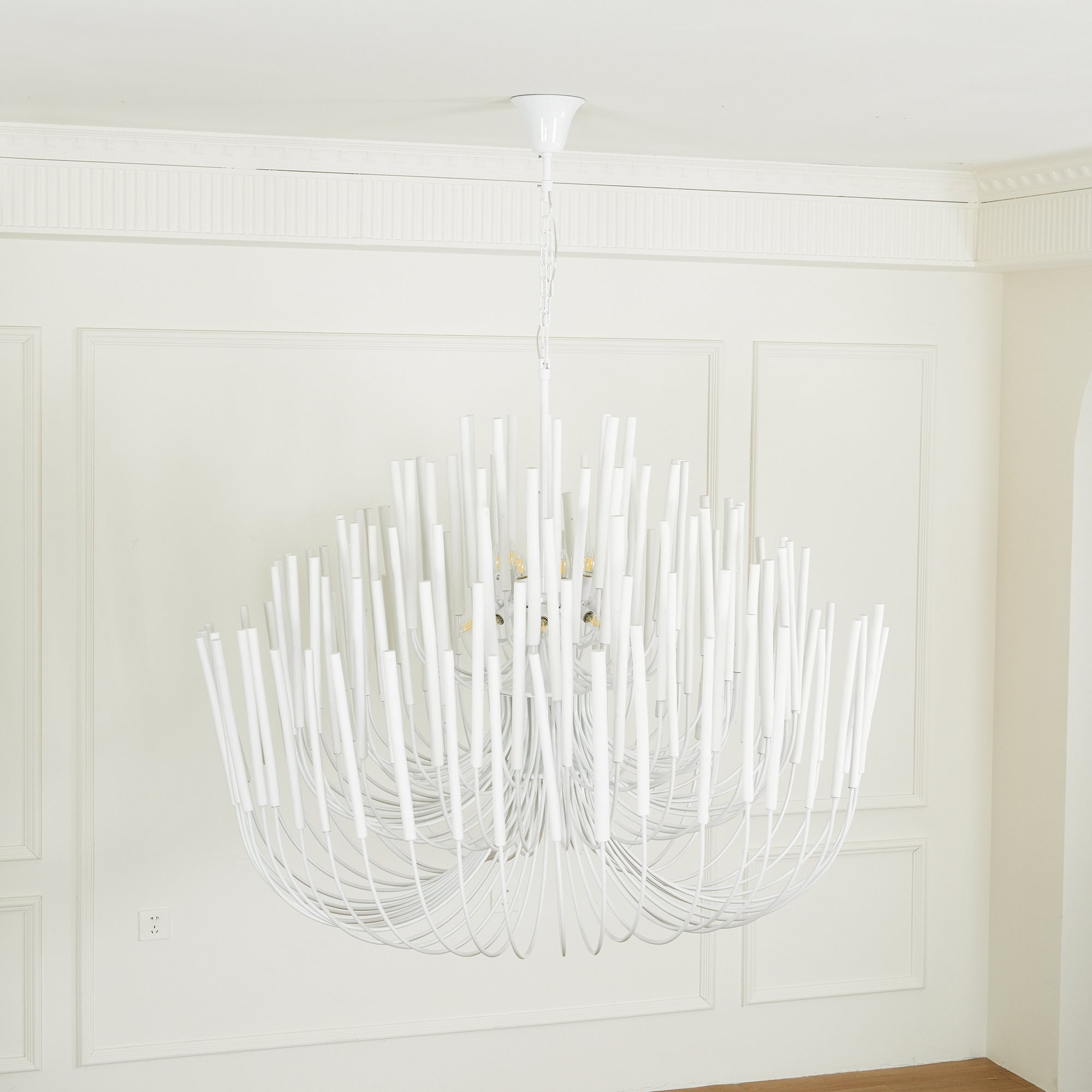 White Multi-Stick Chandelier