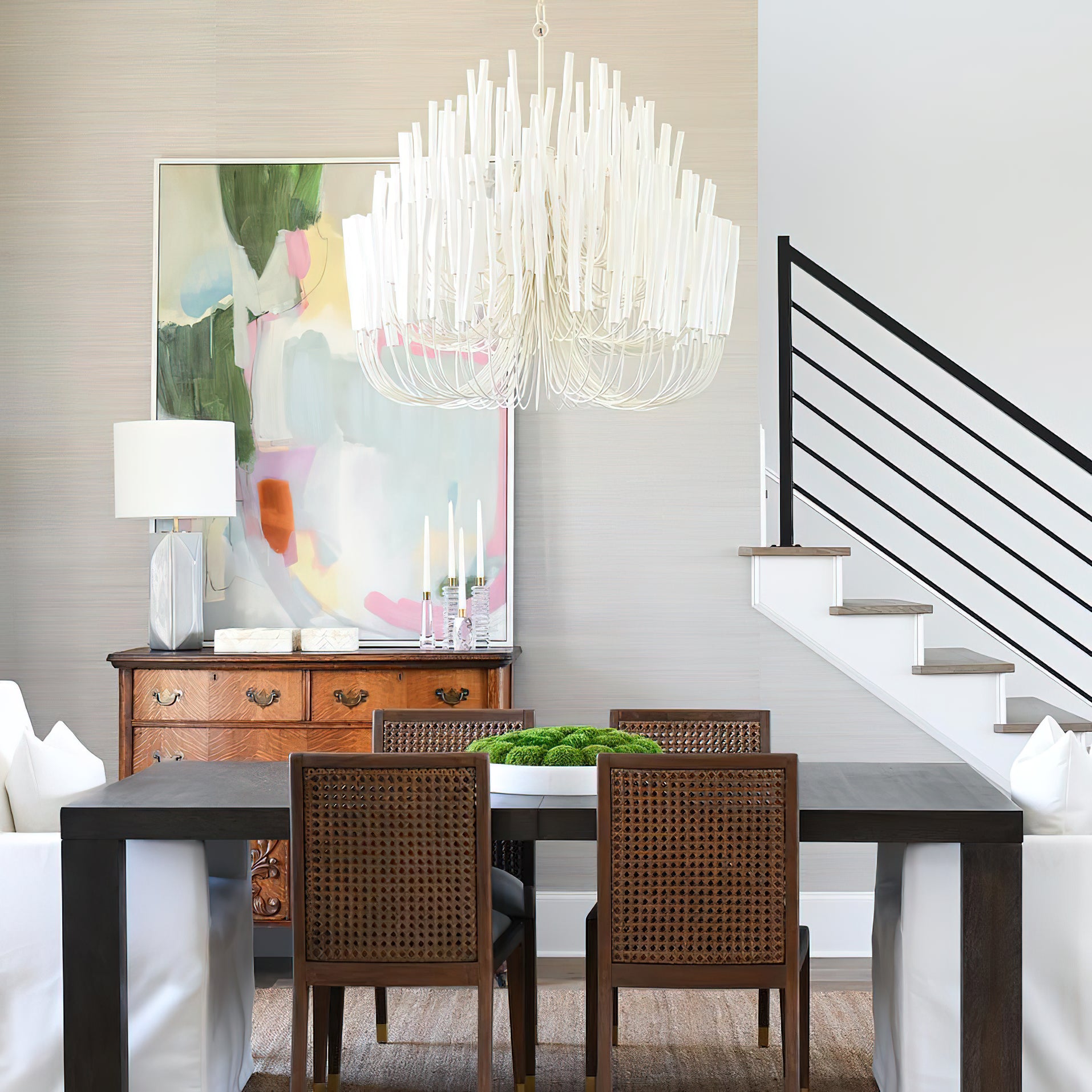 White Multi-Stick Chandelier