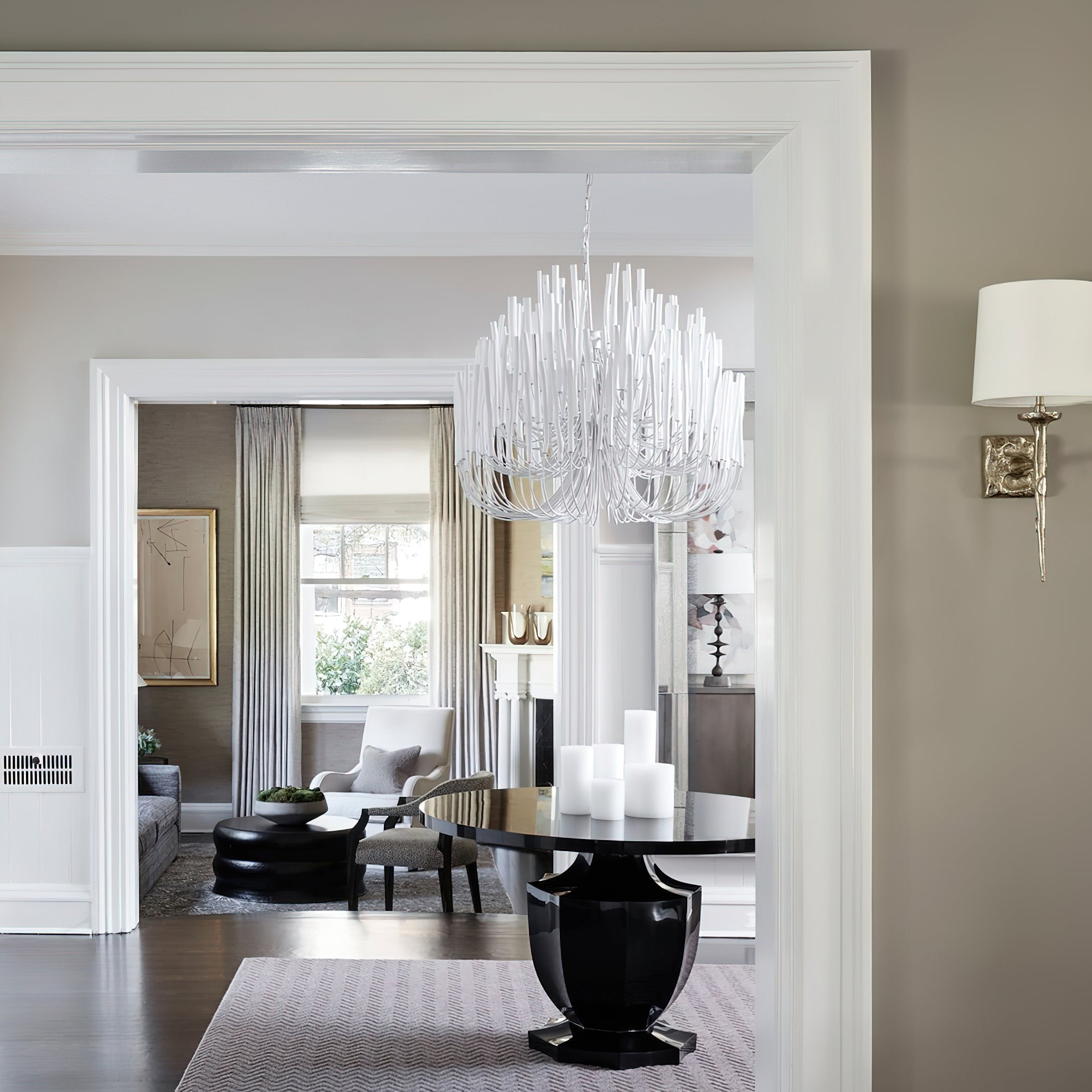 White Multi-Stick Chandelier