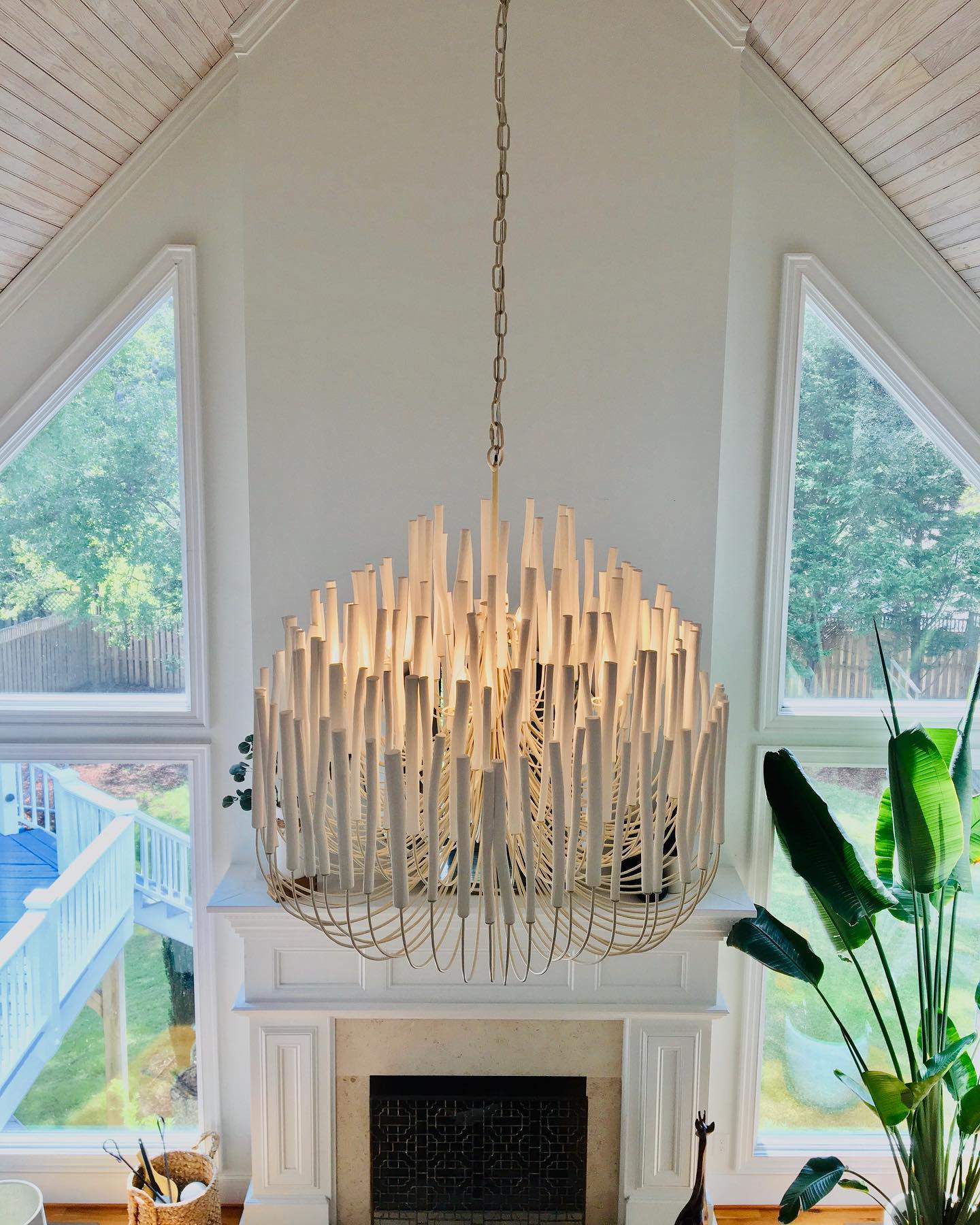 White Multi-Stick Chandelier