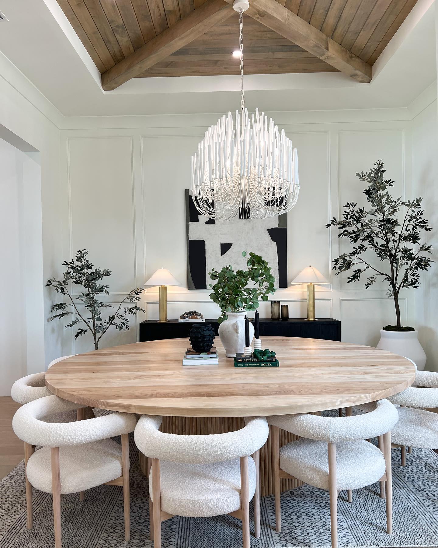 White Multi-Stick Chandelier