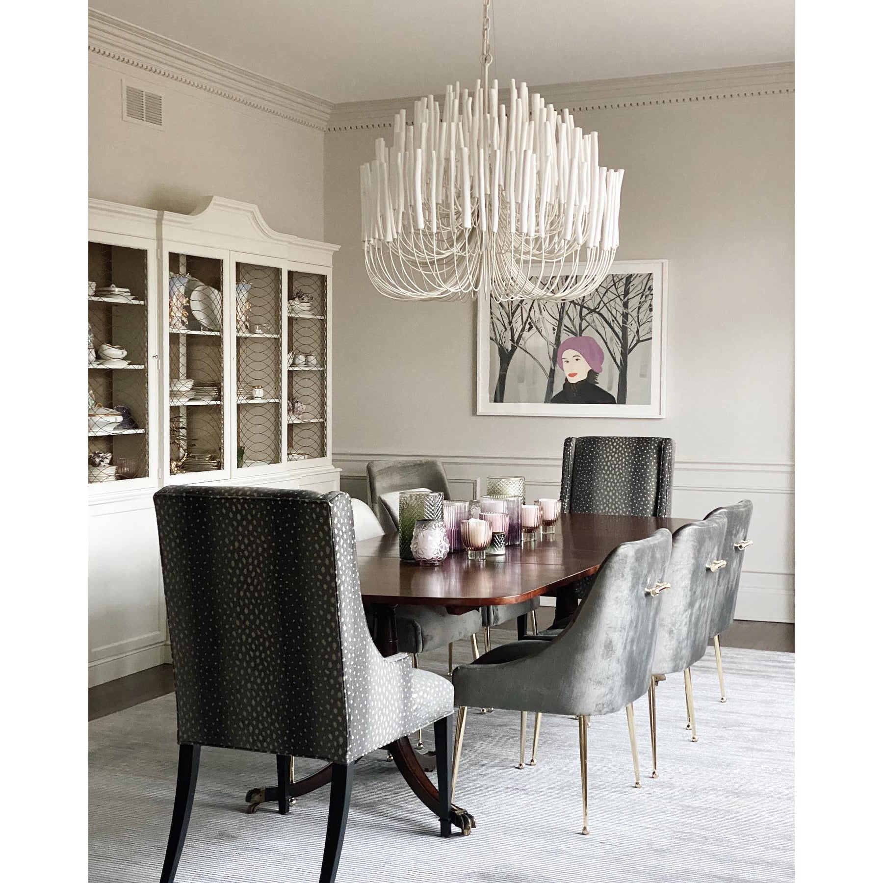 White Multi-Stick Chandelier