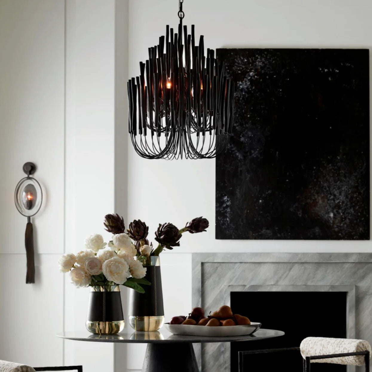 White Multi-Stick Chandelier