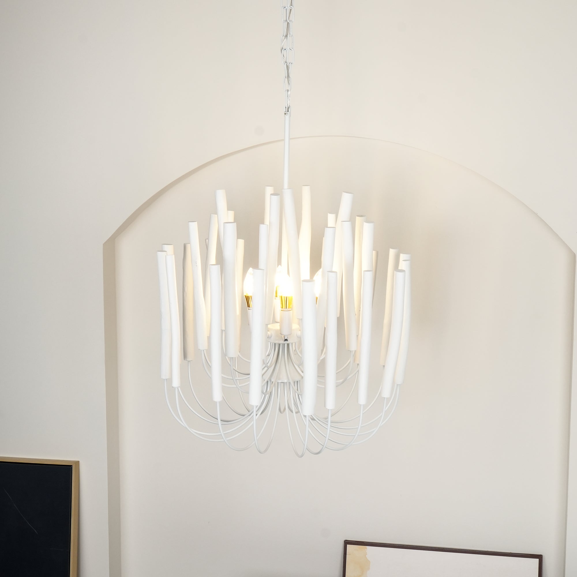 White Multi-Stick Chandelier