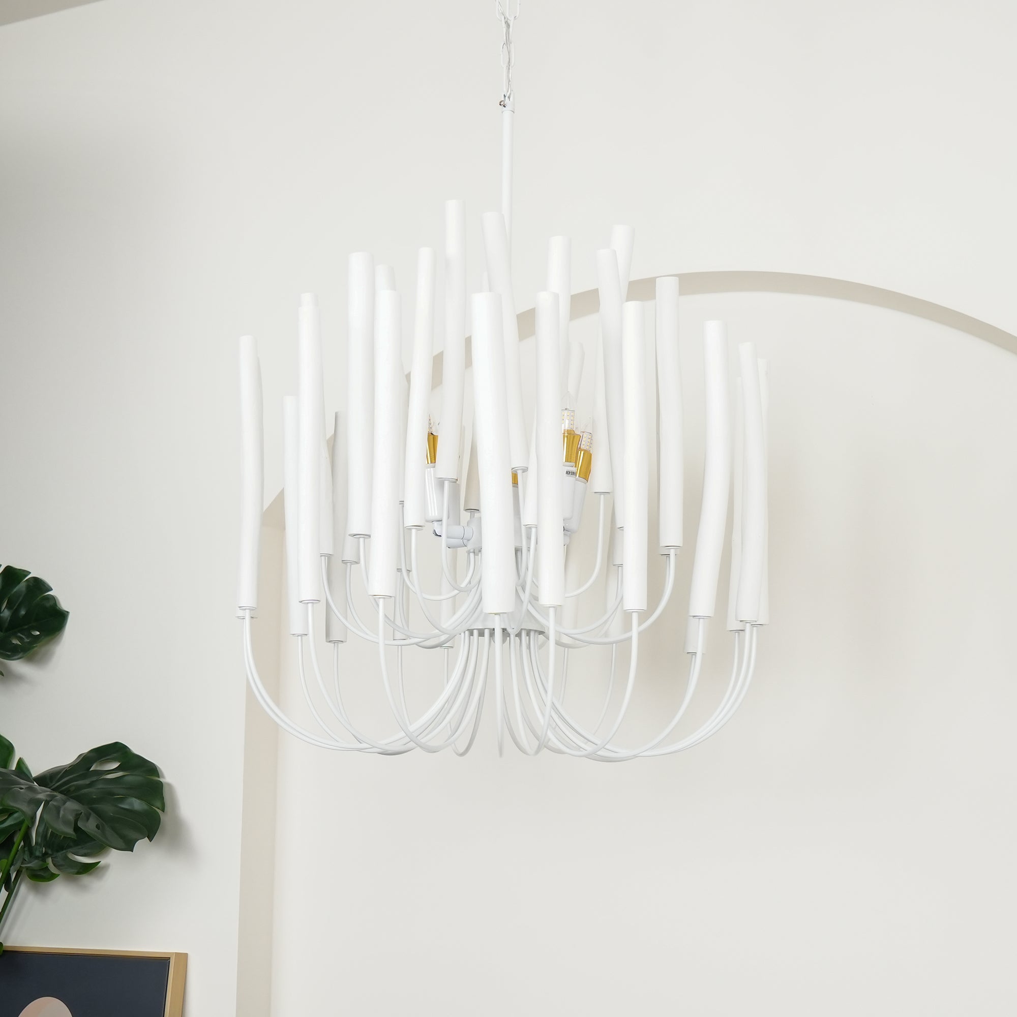 White Multi-Stick Chandelier