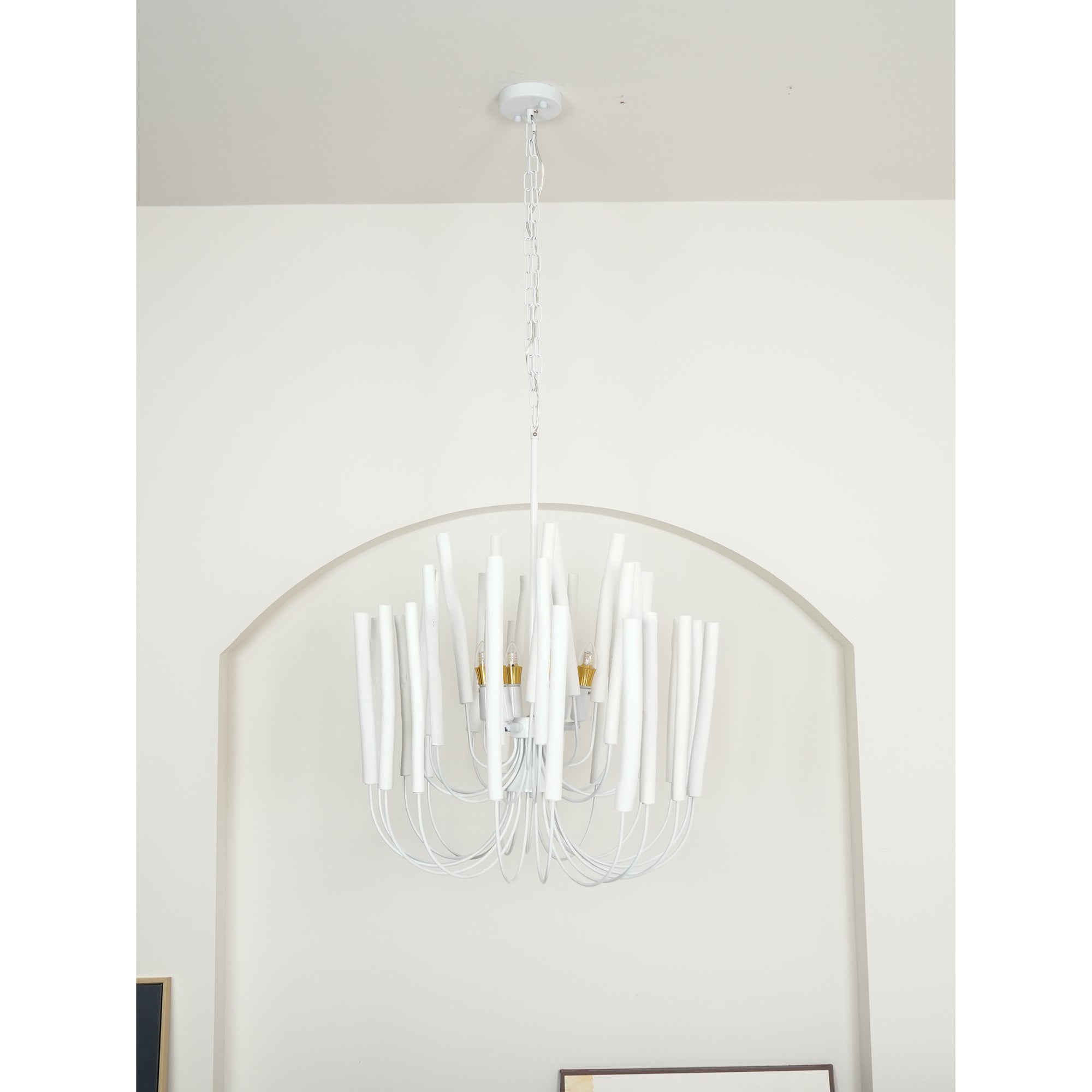 White Multi-Stick Chandelier