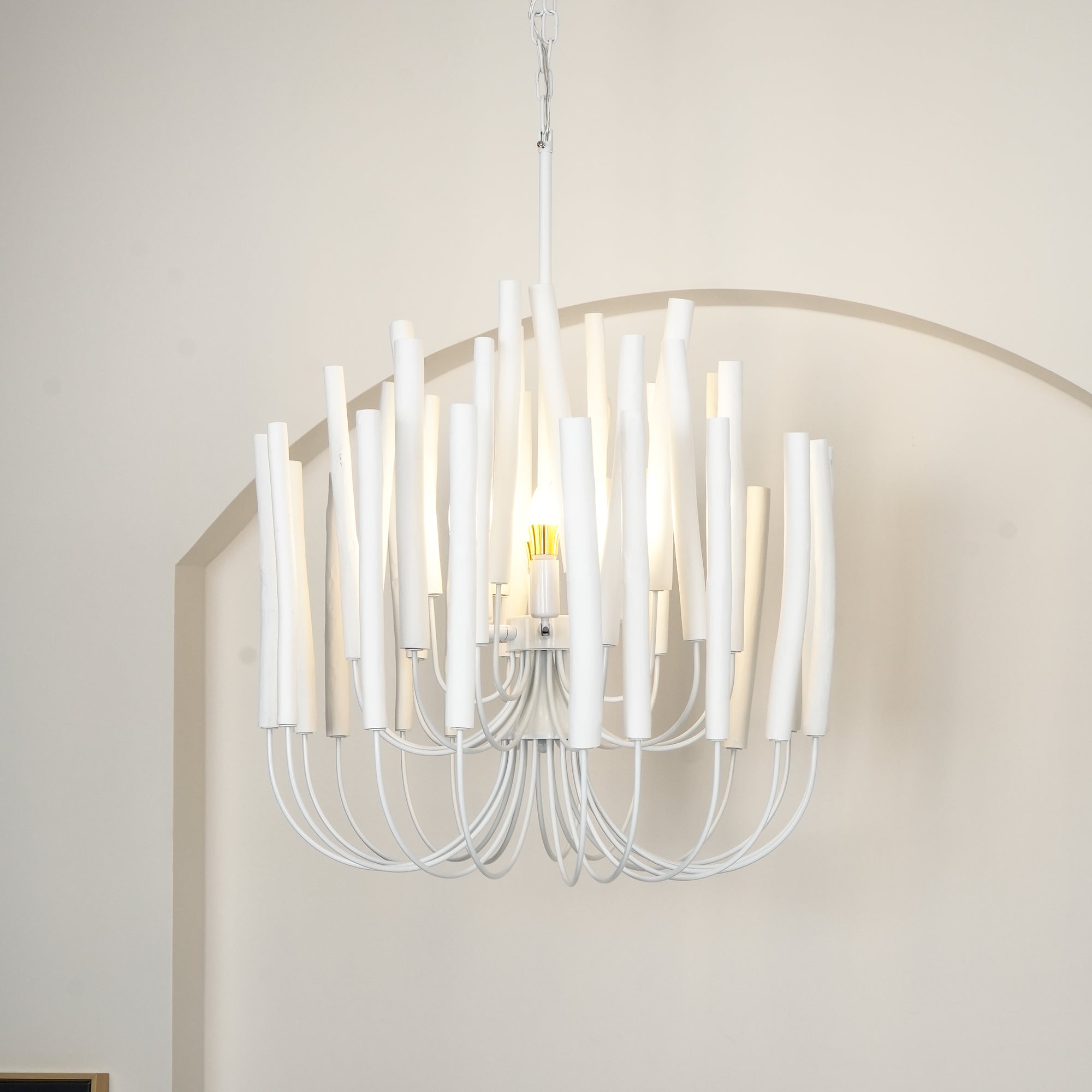 White Multi-Stick Chandelier