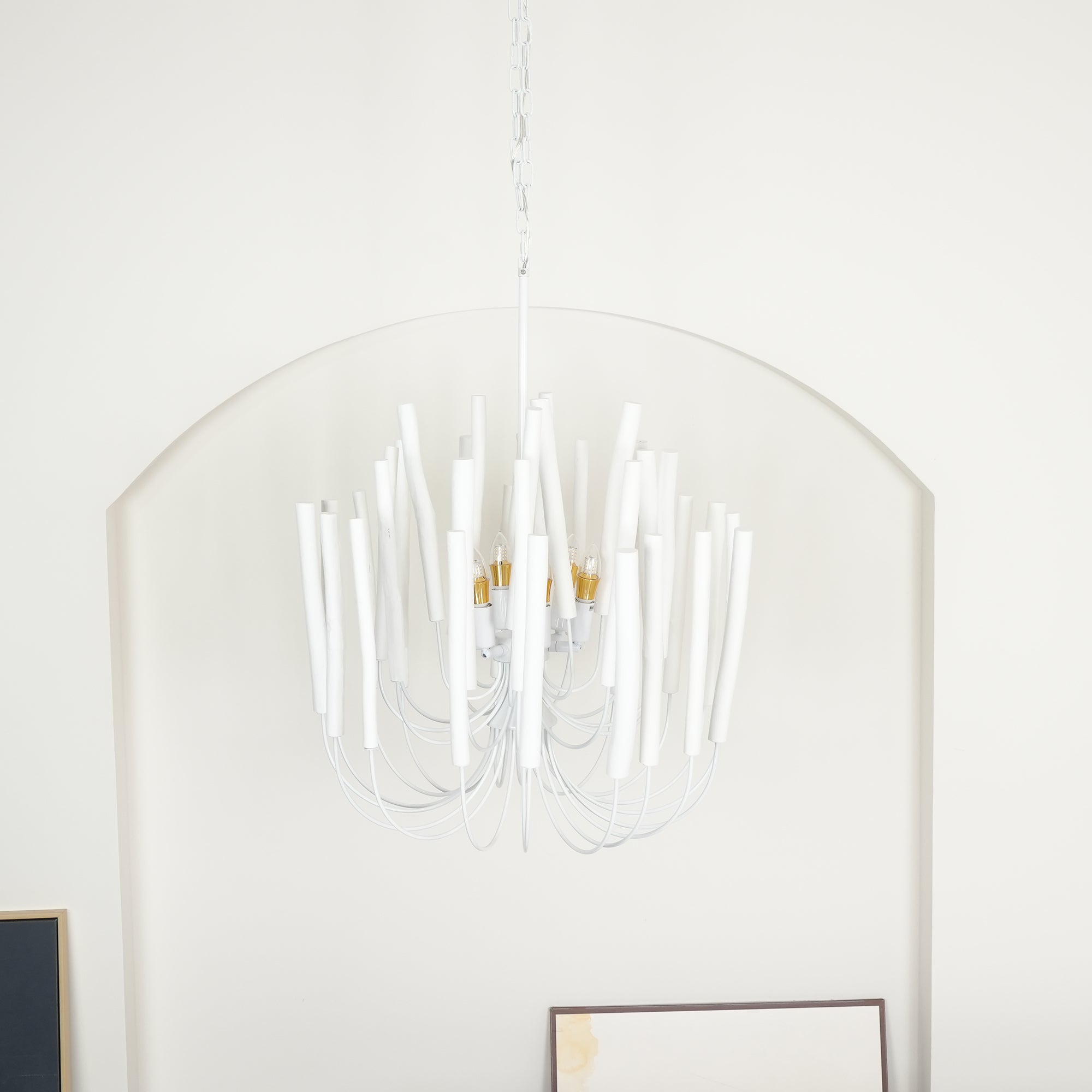 White Multi-Stick Chandelier